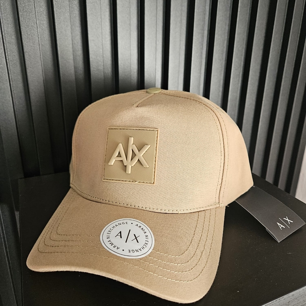 Armani Exchange Beige Logo Cap